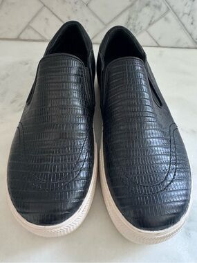 Ash Black Slip-On Sneakers with White Sole size 7